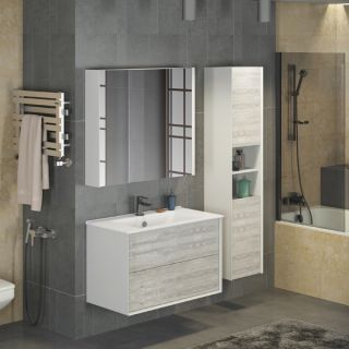 Шкаф-колонна Comforty "Женева-35" дуб белый